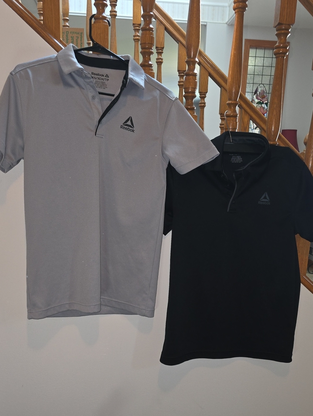 Reebok Kids Boys Polo Shirts - Light Gray & Black Set